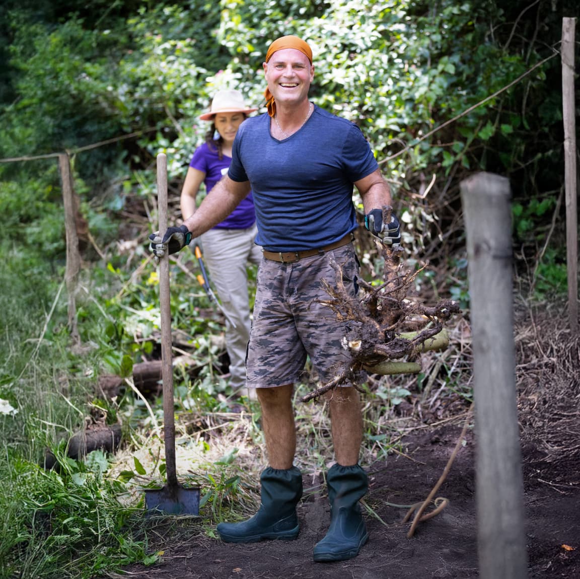 Happy volunteer working with People For Nature