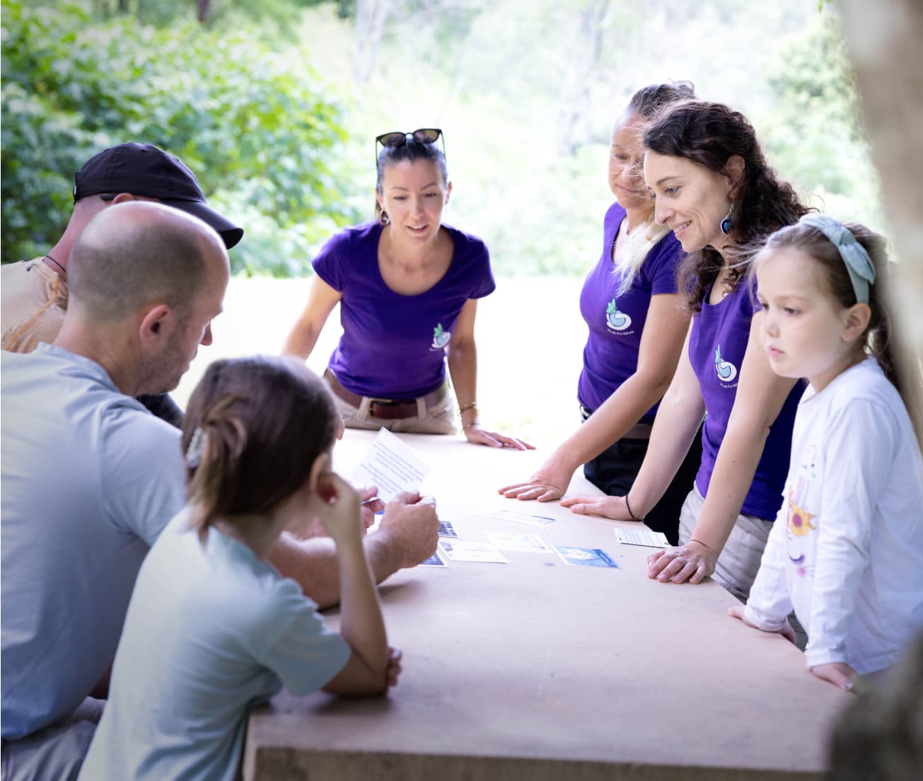 People getting involved in a nature workshop